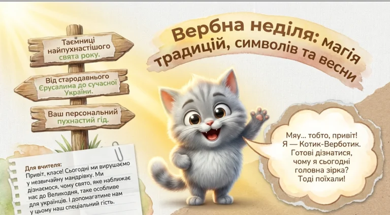 Виховна година Вербна неділя для школярів