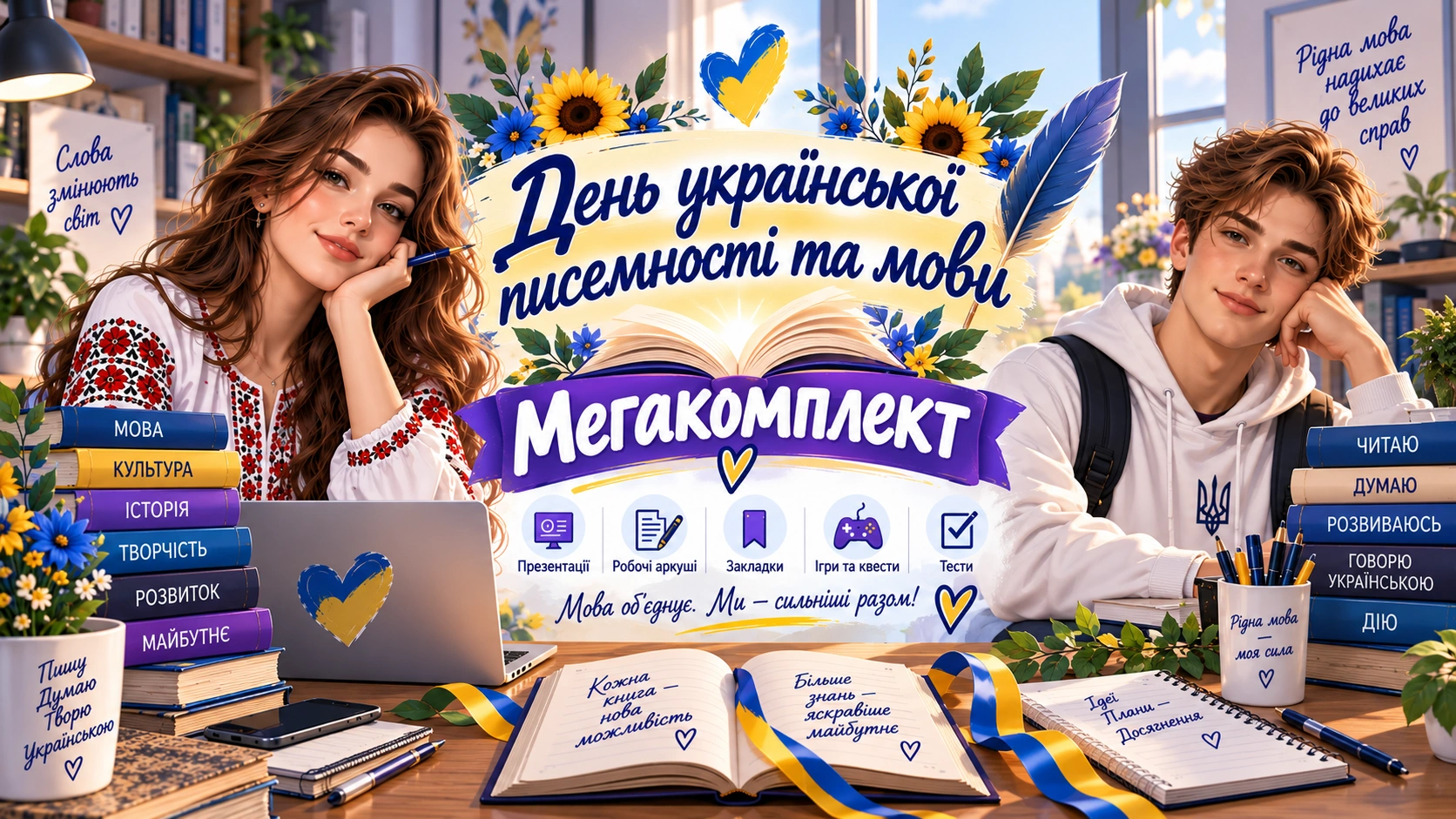 День української писемності та мови День української писемності та мови 27 жовтня — виховна година, презентація та роздаткові матеріали