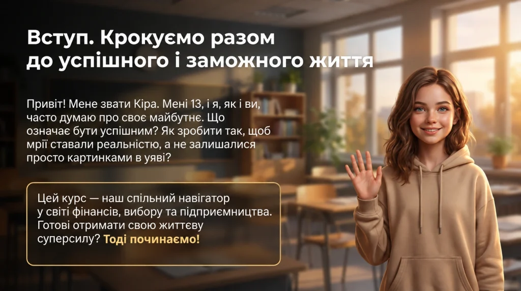 Вступ до теми «Крокуємо разом до успішного і заможного життя»