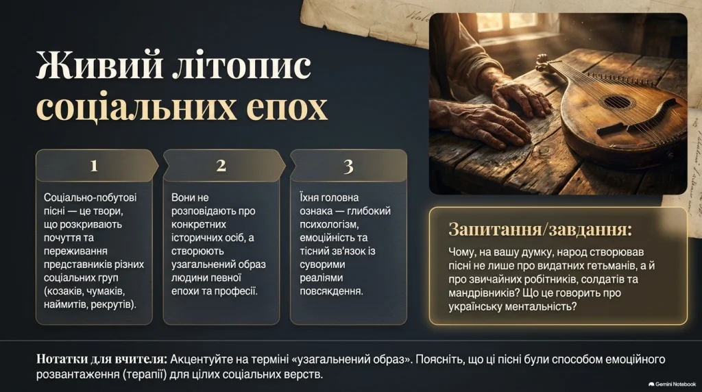Чумацькі народні пісні — соціально-побутова творчість