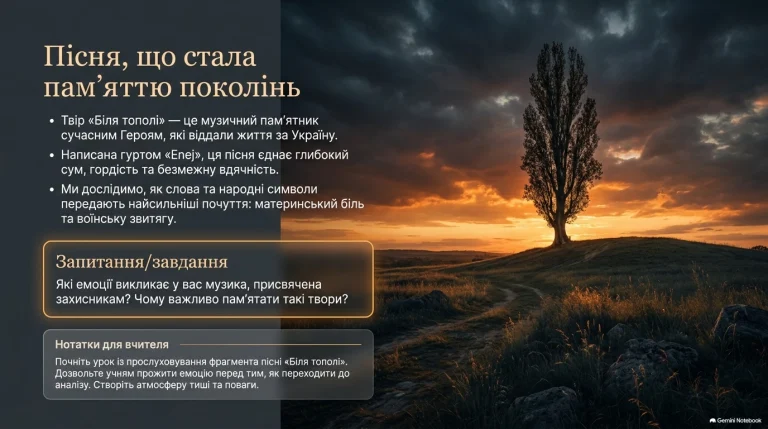 Патріотизм і пам’ять у пісні «Біля тополі»