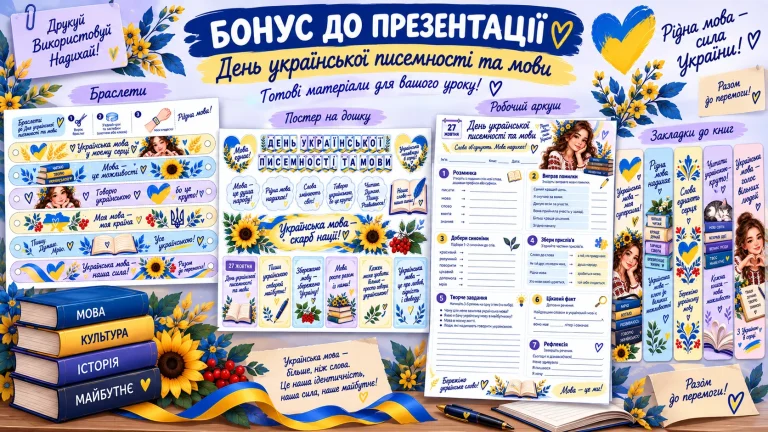 Роздатковий матеріал до Дня української писемності та мови 27 жовтня