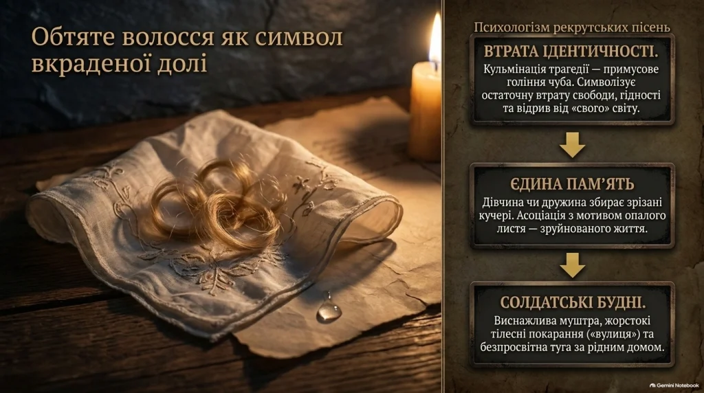 Обтяте волосся як символ втраченої долі в українській пісенній ліриці