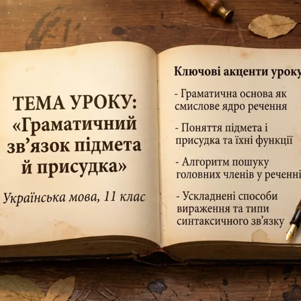 Презентація "Граматичний зв'язок підмета та присудка"
