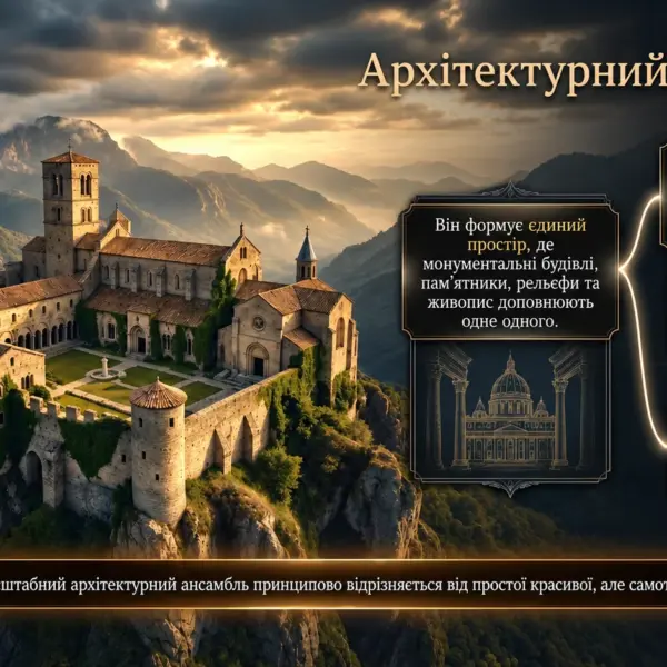 Архітектурний ансамбль у презентації «Музика і візуальні мистецтва» — гармонійна єдність споруд, пам’ятників, рельєфів і природного ландшафту