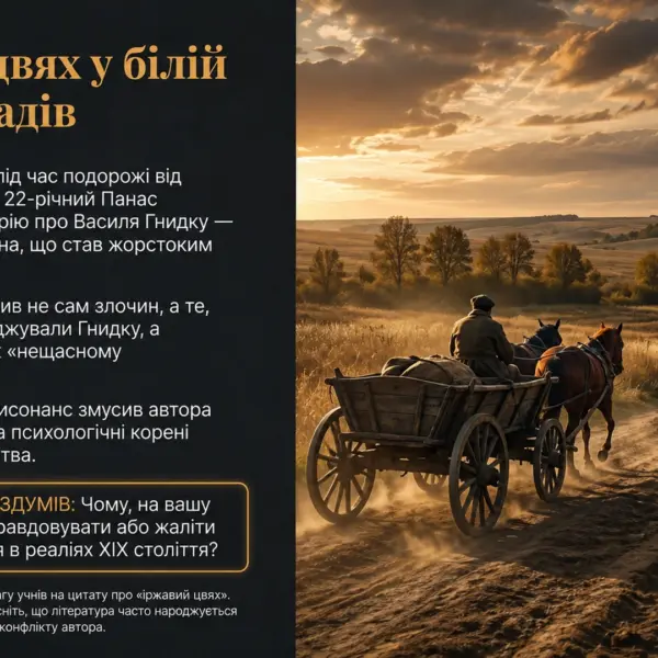 Чоловік їде возом по пшеничному полю на тлі заходу сонця та хмарного неба