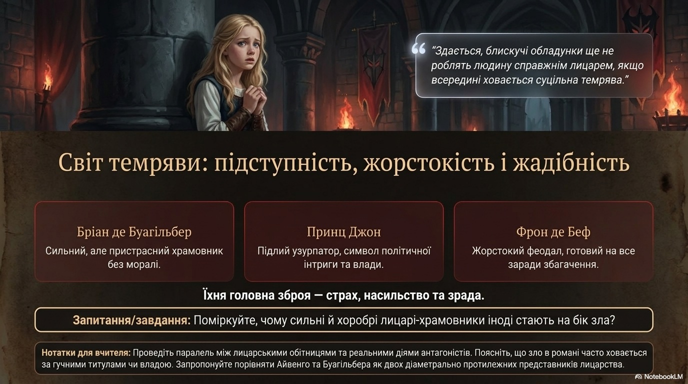 Презентація В. Скотт «Айвенго» — світ темряви, жорстокості та підступності Презентація В. Скотт «Айвенго» — світ темряви, жорстокості та підступності