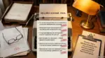 Старовинна друкарська машинка з аркушем паперу, на якому наведені приклади правопису офіційно-ділового стилю української мови.