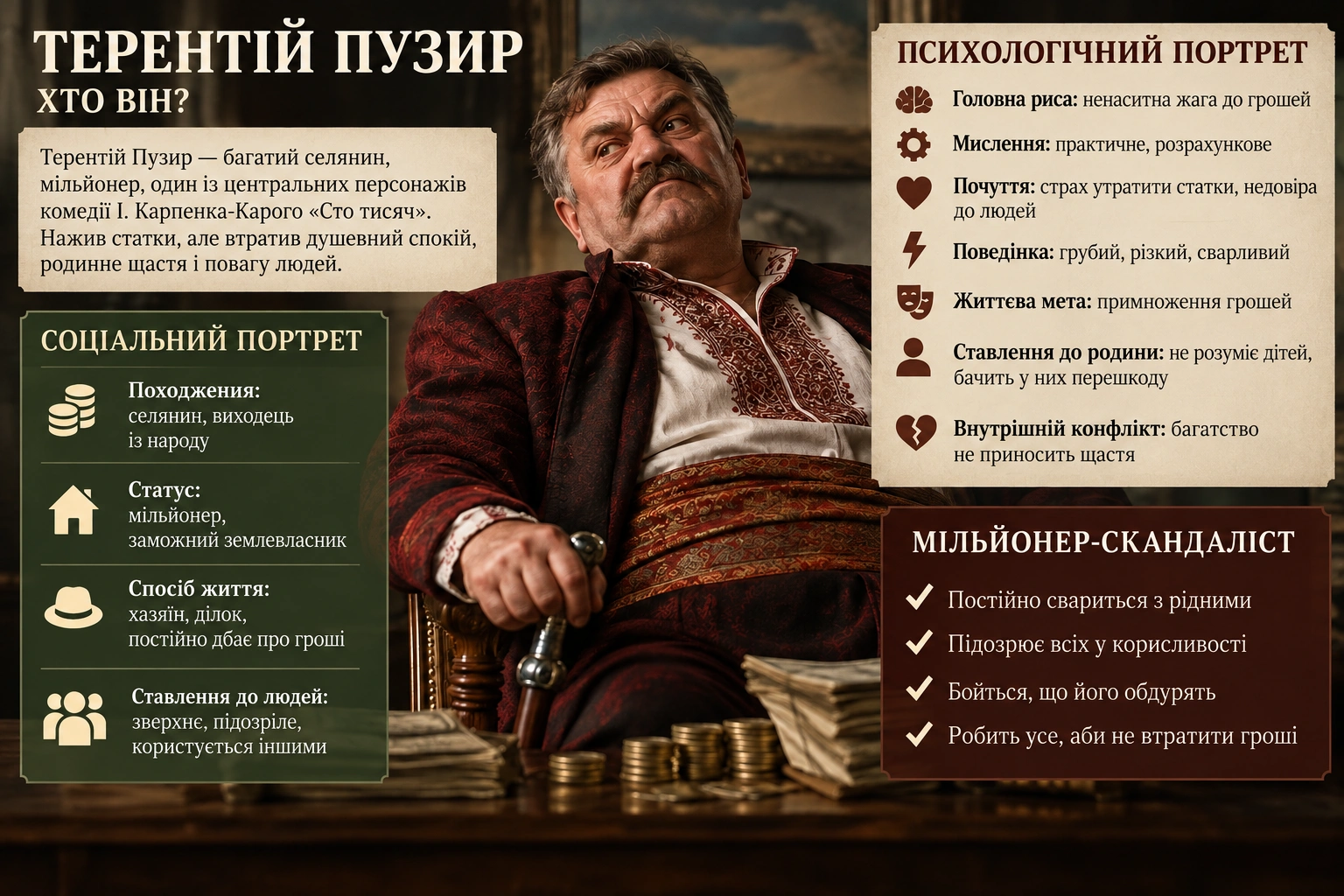 Терентій Пузир у п'єсі «Хазяїн»